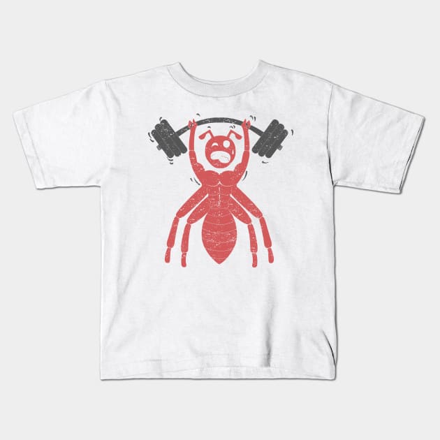 gym workout ant Kids T-Shirt by teemarket